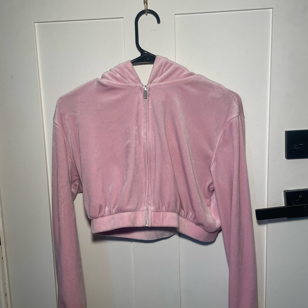 Baby Pink Velvet Sweat Suit